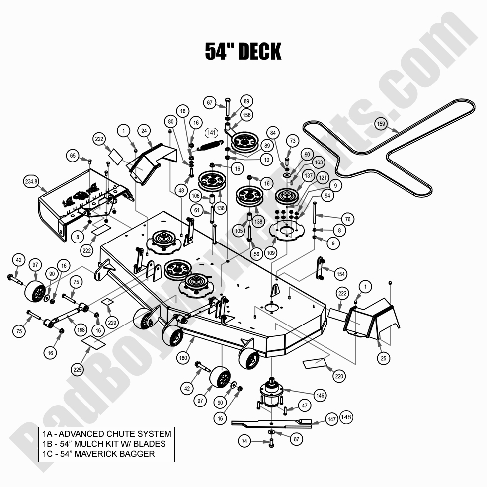 2538 - Bad Boy Mower Parts Lookup > 2021 > Maverick > 54\" Deck Assembly